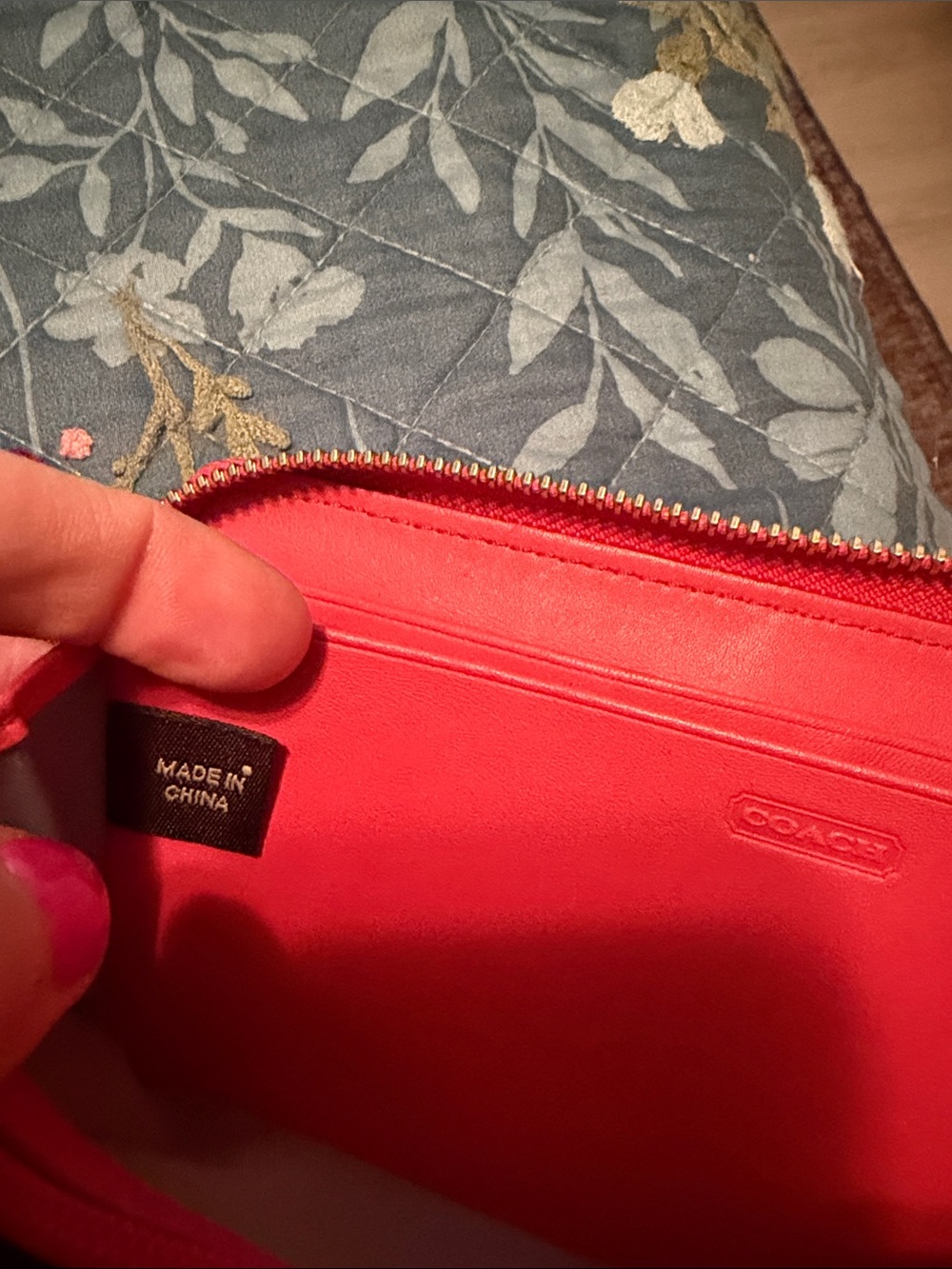 Coach Glossy Patent Leather Wallet in Coral Red - Picture 13 of 13